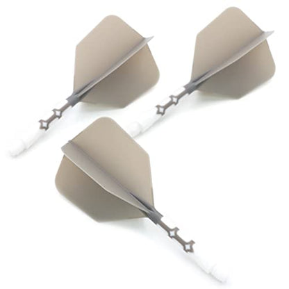 CUESOUL ROST T19 Integrated Dart Shaft and Flights Big Wing Shape Grey 28mm-Say Goodbye to Falling Dart Flight - color: with White Shaft