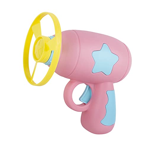 Berry President Flying Saucer Toy, Flying Disc Launch Playset with Rotating Flash Light, Indoor Outdoor Twist Shoot Toy for Kids Aged 3 Years Old & Up (Pink) - color: Pink