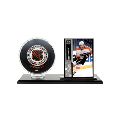 Acrylic Hockey Puck and Card Display Case | Acrylic Holder | Black Base and Clear Viewing Display Case | Protection & Elegant Design