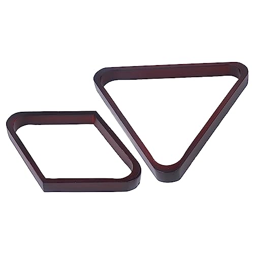 Set of 2 Wooden Billiard Ball Rack Set, Vintage Pine Wood Billiard 8 Ball Triangle Rack & 9 Ball Diamond Rack, Table Pool Ball Racks for 5.72Cm Large Billiards Wine Red