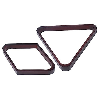 Set of 2 Wooden Billiard Ball Rack Set, Vintage Pine Wood Billiard 8 Ball Triangle Rack & 9 Ball Diamond Rack, Table Pool Ball Racks for 5.72Cm Large Billiards Wine Red