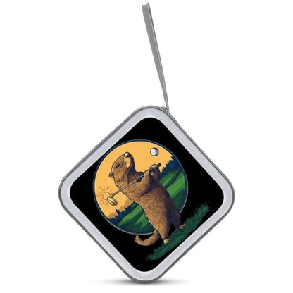 Groundhogs Golf Lover CD Case DVD Storage Holder Binder 40 Capacity | protective,hard case,protable loop,travel car use,zippered closure