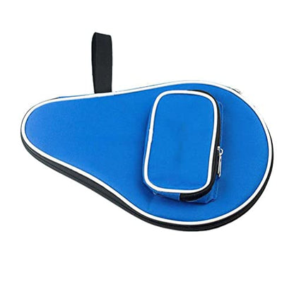 yuandan Ping Pong Paddle Carry Bag with Ball Storage Pocket Table Tennis Racket Case Cover Waterproof Inner Blue