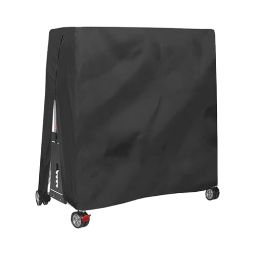 Ping Pong Table Cover, 5.41x6.06 FT Foldable Waterproof Sunscreen Oxford Cloth Tennis Table Cover for Indoor Outdoor, Black - color: black