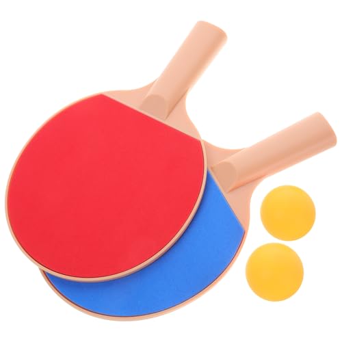 Abaodam Outdoor Table Tennis Set Plastic Paddles and Elastic Ping Pong Balls, 2 Long-Handle Rackets and 2 Yellow Balls for Outdoor Ping Pong Play