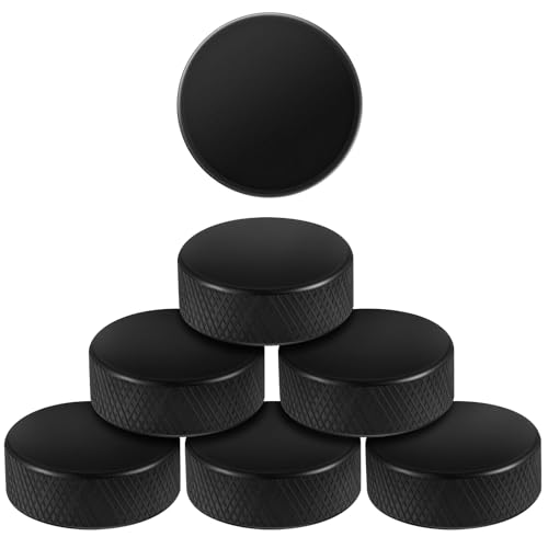RoundFunny 6/12 Pack Small Hockey Puck Bulk 1.4 x 0.5 Inch Mini Table Hockey Puck Accessories for Table Indoor Game Adults Fun Entertainment Equipment Gifts