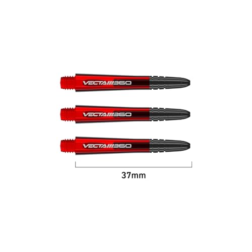 Winmau Dart Shaft - Vecta Blade360 Polycarbonate Dart Stems - 1 Set per Pack (3 Darts Shafts in Total) - Professional Darts Accessories - Red & Black Blade360 Intermediate Shafts