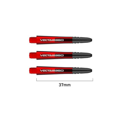 Winmau Dart Shaft - Vecta Blade360 Polycarbonate Dart Stems - 1 Set per Pack (3 Darts Shafts in Total) - Professional Darts Accessories - Red & Black Blade360 Intermediate Shafts