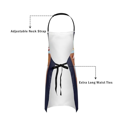 Manfei Ball Sports Kids Kitchen Apron - color: Brown Blue