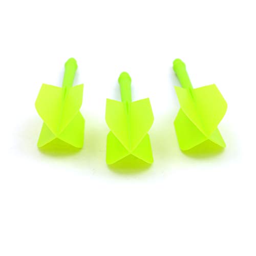 CUESOUL ROST Integrated Dart Shaft and Flights Medium,Slim Shape,Set of 3 - color: Green
