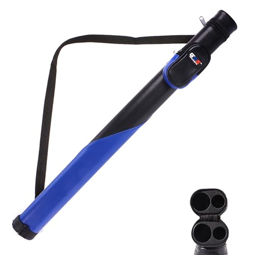 GSE Games & Sports Expert Billiard Cue Cases, 1x1 Deluxe Hard Billiard Pool Cue Stick Carrying Case, Pool Billiards Accessories (Several Colors Available) - color: Deluxe - Black/Blue