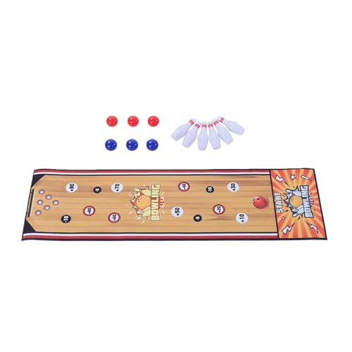 RiToEasysports Bowling Set, Indoor Tabletop Bowling Game Set with 6 Pins 6 Balls Easy Setup Foldable Mat for Family Game Night Parties Travel