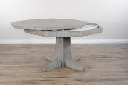 Empire USA Blaze Poker Game & Dining Table Set w/ 4-6 Game Chairs (Weathered Grey Finish 6 Game Chairs) - style: Weathered Grey finish 6 Game Chairs