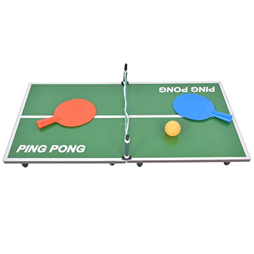 Alomejor Mini Folding Table Tennis Game Set Portable Fiberboard Desk Toy for ParentChild Entertainment