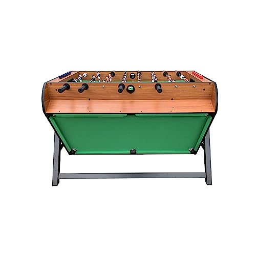 KICK Triplex 55″ Telescopic Rods 3-in-1 Swivel Multi Game Table – Foosball, Pool/Billiards & Air Hockey - color: Brown