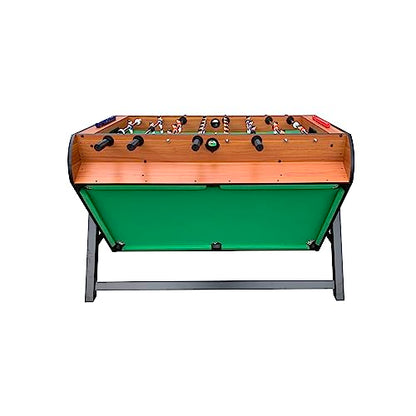 KICK Triplex 55″ Telescopic Rods 3-in-1 Swivel Multi Game Table – Foosball, Pool/Billiards & Air Hockey - color: Brown
