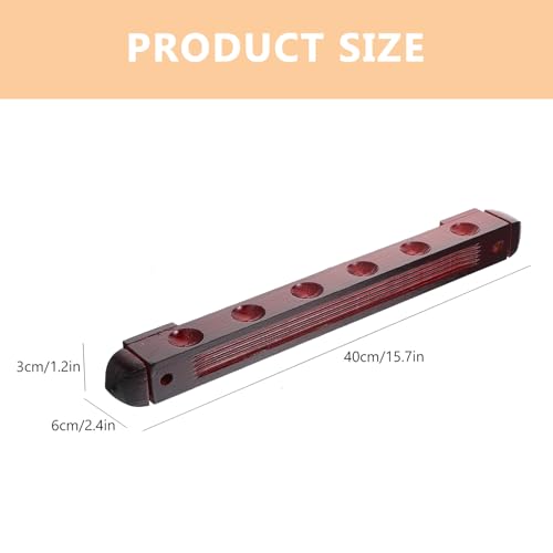 Toyvian Decorative Wall-mounted Billiard Pole Rack Cue Holder for Pool Cues with Easy Installation and Practical Display for Billiard Table Accessories Red