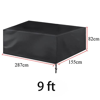 SagaSave 7/8/9 Feet Billiard Table Dust Cover Sports Pool Table Cover Heavy Duty Waterproof Indoor Outdoor Furniture Dust Protection Black/Silver - color: Black
