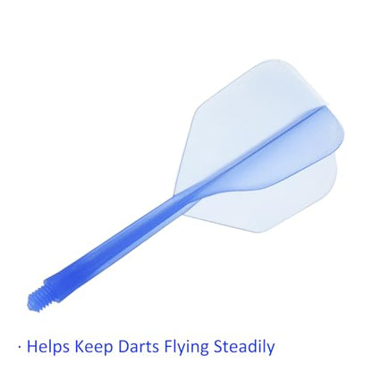 M METERXITY Integrated Dart Shaft and Flights-One Piece Dart Accessories Durable Anti-Fall Apply to Soft Tip Darts and Steel Tip Dart - color: Blue
