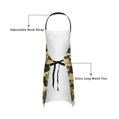 Castle Fairy Cartoon Baseball Kitchen Apron,Bow Knots Waterproof Apron - color: Green Camo