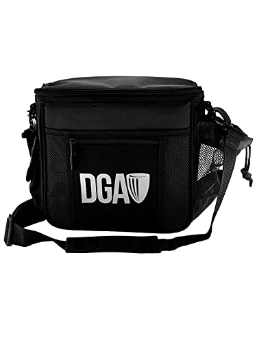DGA Starter Disc Golf Bag (Black), 5 Pocket Disc Golf Starter Bag holds 8 to 10 Discs