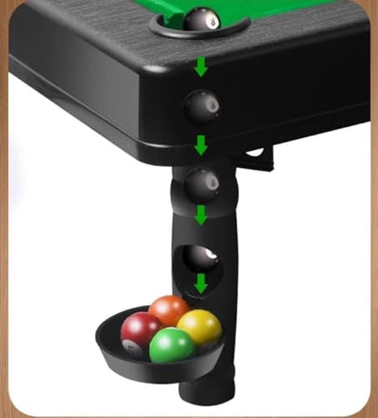 Mini Pool Table, Billiard Game with 11 Balls, 2 Cue and 1 Triangle, Portable Game Table, Table Snooker Game for Stress Relief, Play Set for Kids and Adults