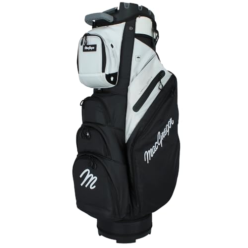 MacGregor MACLOCK Ultimate Divider System Cart Bag with 14 Way Organizer Divider Top and Individual Club Locking Slots - color: Black/White