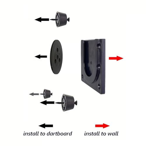 Leadigol Dartboard Mounting Bracket Kit, Adjustable Metal/Plastic Wall Mount with Rotating Hook & Screws for Secure Hanging, Protects Wall(Regular)