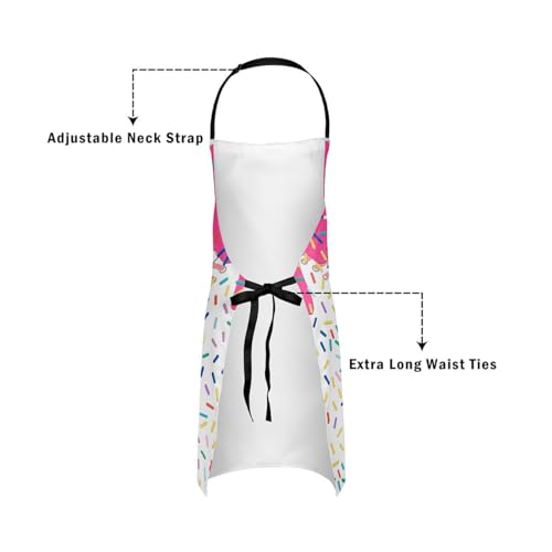 Manfei Baseball Ice Cream Kids Kitchen Apron - color: Rose Red