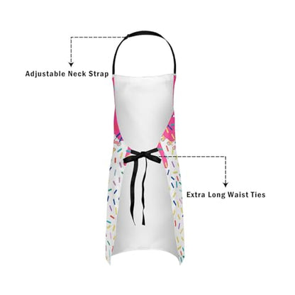Manfei Baseball Ice Cream Kids Kitchen Apron - color: Rose Red