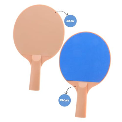 POPETPOP Outdoor Table Tennis Set with Plastic Pong Balls and Comfortable Grip Rackets Long Handle Paddles for Competitive and Recreational Play for Outdoor Pong Games and Training
