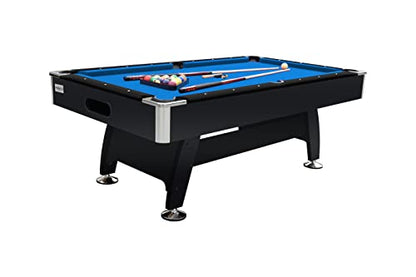 RACK Draco 7-Foot Tournament Billiard/Pool Table – Professional Competition Game Table - color: Blue Felt with Black Body