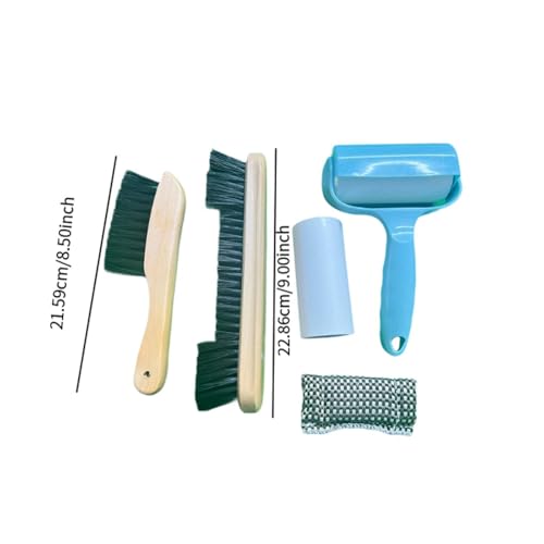 harayaa 5 Pieces Billiard Cleaning Brush Pool Table Felt Cleaner Wooden Handle Sticky Roller Snooker Accessories Multifunctional Tool Suitable for Billiards R - color: Wooden