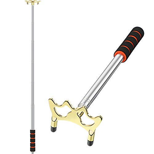 Skylety Pool Cue Snooker Stick Pool Table Accessories Retractable Billiards Cue Rest with Removable Brass Bridge Head - style: Low Bridge Head