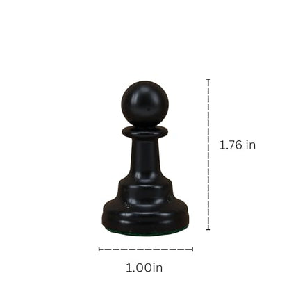 WE Games Replacement Staunton Chess Piece - Dark Pawn for Tournament Chess Set, Plastic Chess Piece with Felt Bottom, Classic Design, Replacement Chess Pieces for Chess Set - color: Black Pawn