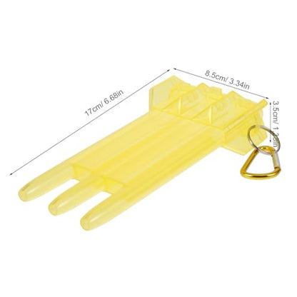GALPADA Portable Yellow Plastic Darts Organizer Case with Lock Buckle, Hard Shell Wear-resistant Storage Box with Carabiner for Outdoor and Travel Use