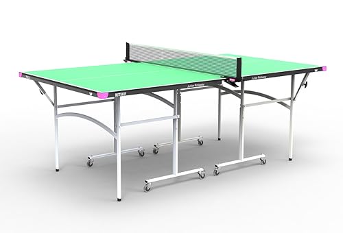 Butterfly Junior Rollaway Ping Pong Table - 3/4 Size Table Tennis Table - Space Saver Game Table for Game Room - Regulation Height Ping Pong Table - Sturdy Frame - Net Included - color: Green