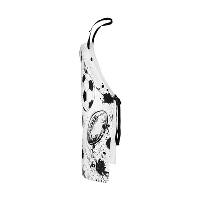 Manfei Ball Sports Kids Kitchen Apron - color: Black White