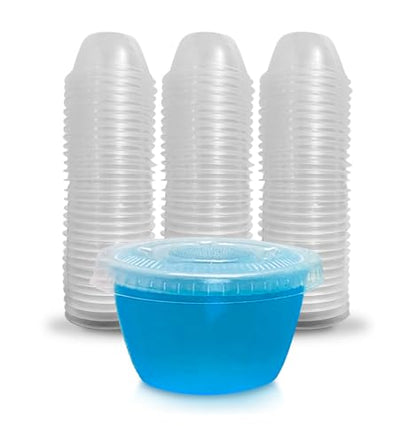 SWOOC Games – 105 Extra/Replacement Gelatin Shot Cups & Lids for Giant Tower Party Game – Clear Plastic & Leak Proof - Perfect Size for Hidden Shot Blocks - Tipsy Topple Game for Adults - Block Games - style: Xtra Cups Only - 105pc