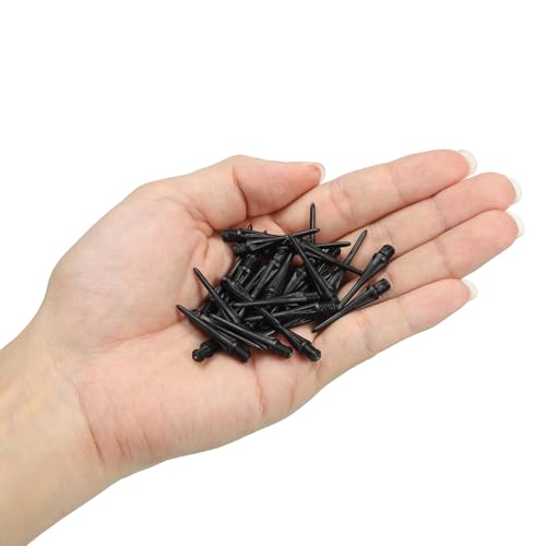 YOKIVE 120 Pcs Plastic Dart Tips, Game 2BA Thread Soft Darts Tips Replacements Plastic Tips Soft Tips| Indoor Outdoor Play (Black)