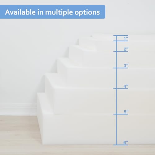 GoTo Foam 2" Height x 24" Width x 72" Length 36ILD (Semi-Firm) Upholstery Cushion Made in USA - color: Semi-firm, size: 2x24x72
