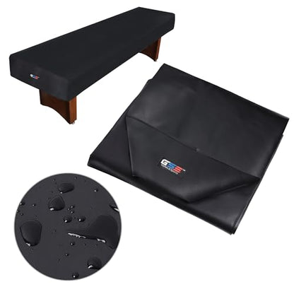 GSE Games & Sports Expert 12' Black Heavy-Duty Leatherette Shuffleboard Table Cover for Shuffleboard Table Accessories - color: Black-12ft