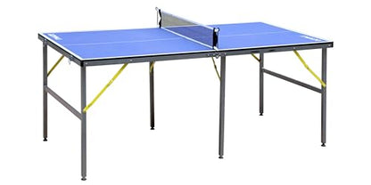 6ft Mid Size Table TTable Foldable Portable Ping Pong Table Set for Indoor Outdoor Games with Net, 2 Table TPaddles and 3 Balls