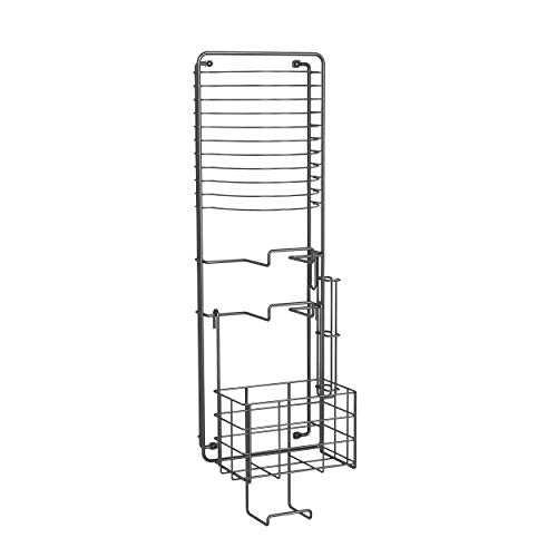 Wall Mount Bookshelf Game Rack, Small Spaces Wall Mount Storage Rack, Efficient Side by Side Space-Saving Design, CD Tower for Home Office Bed Room, Dark Gray