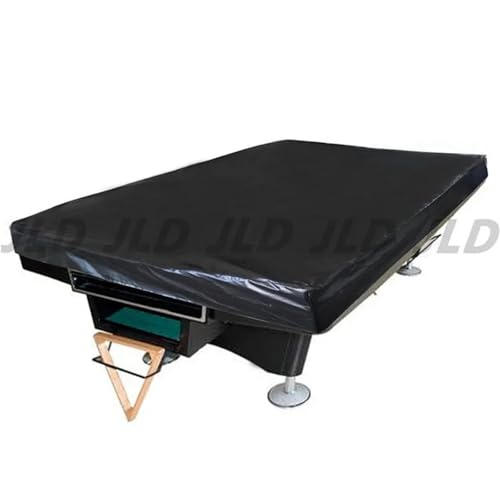 1pc Billiard Pool Table Cover 8ft Leather Heavy Duty Waterproof Protective Dust Snooker Replace Accessories(Black) - color: Black