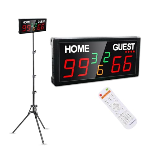 Battery Powered Scoreboard with Tripod,Digita Scoreboard with Remote