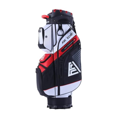 ASK ECHO T-Lock Golf Cart Bag, Quiet 14-Way Full-Length Divider - color: White