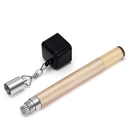 TOBWOLF Chalk Holder for Billiards, 2 in 1 Pool Cue Chalk Holder, Portable Pool Snooker Chalk Holder, Billiard Cue Tip Pricker, Non-Slip Billiard Cue Tip Tool Pool Table Accessory