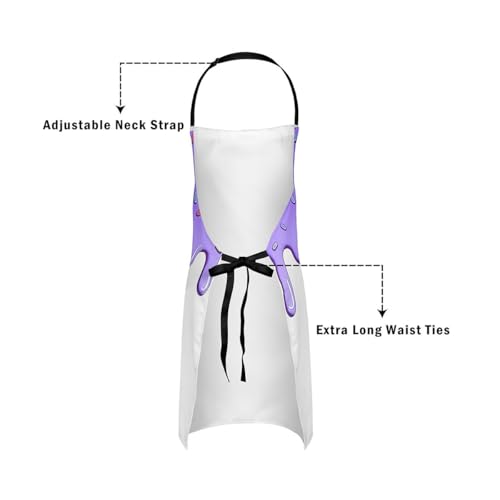 Castle Fairy Ice Cream Drip Baseball Kids Kitchen Apron - color: Purple