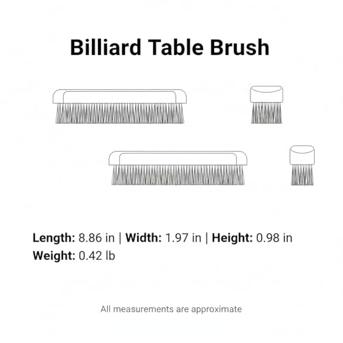 Billiard Table Felt Cleaning Brush with Soft Polyester Bristles and Wooden Handle for Pool Table Maintenance - size: 8.86 x 1.97 x 0.98 in